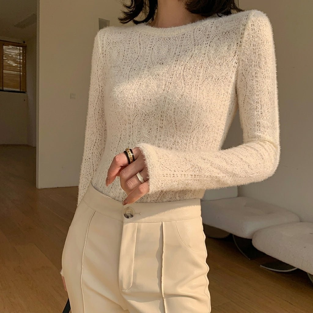 Women's Floral Long Sleeve Top – Comfortable Crew Neck with Slight Stretch for Versatile Styling - We are MFEO