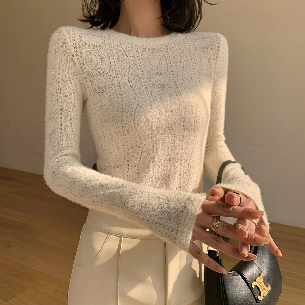 Women's Floral Long Sleeve Top – Comfortable Crew Neck with Slight Stretch for Versatile Styling - We are MFEO
