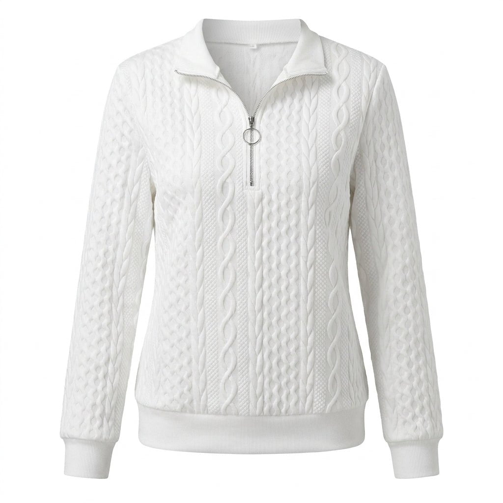 Women's Half-Zip Jumper – Fitted Cable Knit - We are MFEO