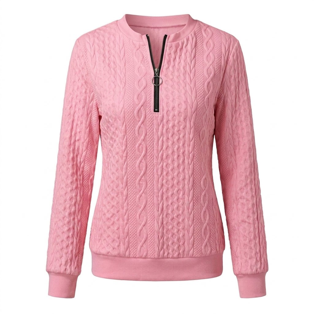Women's Half-Zip Jumper – Fitted Cable Knit - We are MFEO