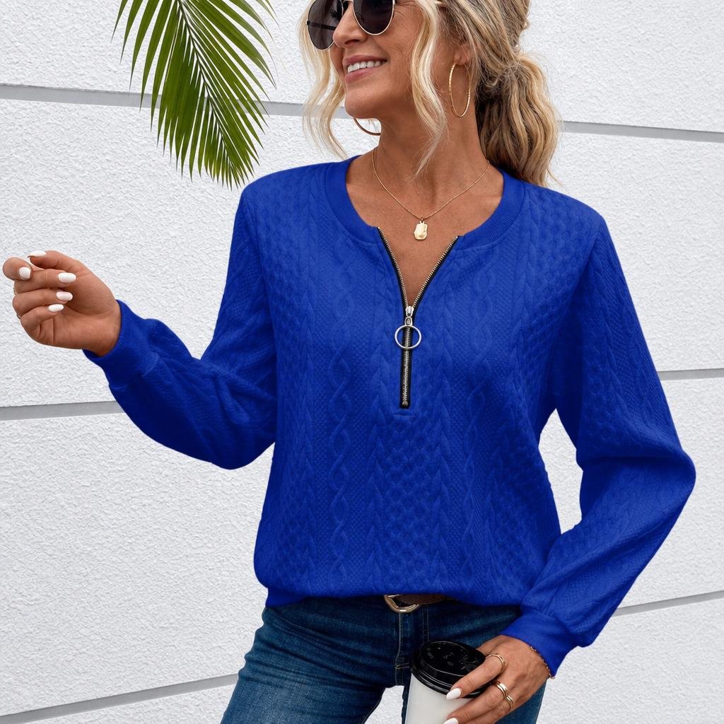 Women's Half-Zip Jumper – Fitted Cable Knit - We are MFEO