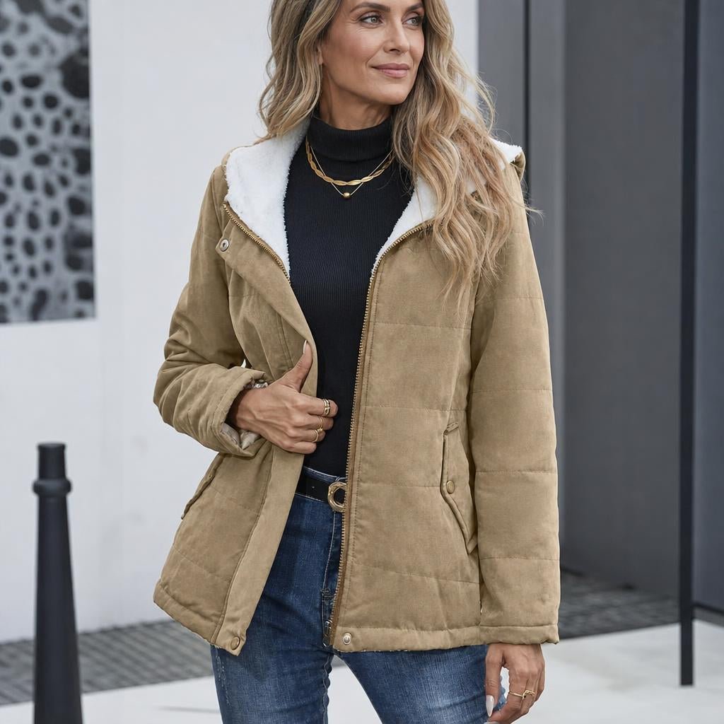 Women's Hooded Winter Jacket – Plush Lined Zip-Up Design - We are MFEO