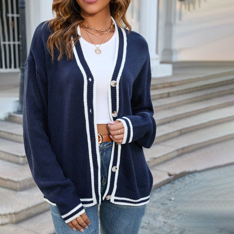 Women's Knitted Cardigan with Button Closure – Relaxed Fit - We are MFEO
