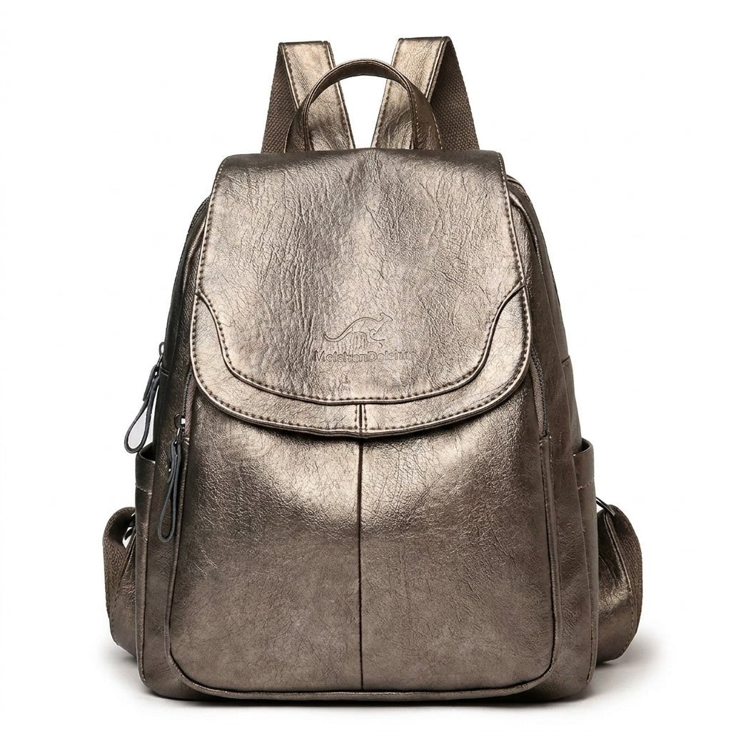 Women's Leather Backpack for Work – Structured Everyday Knapsack with Adjustable Straps - We are MFEO