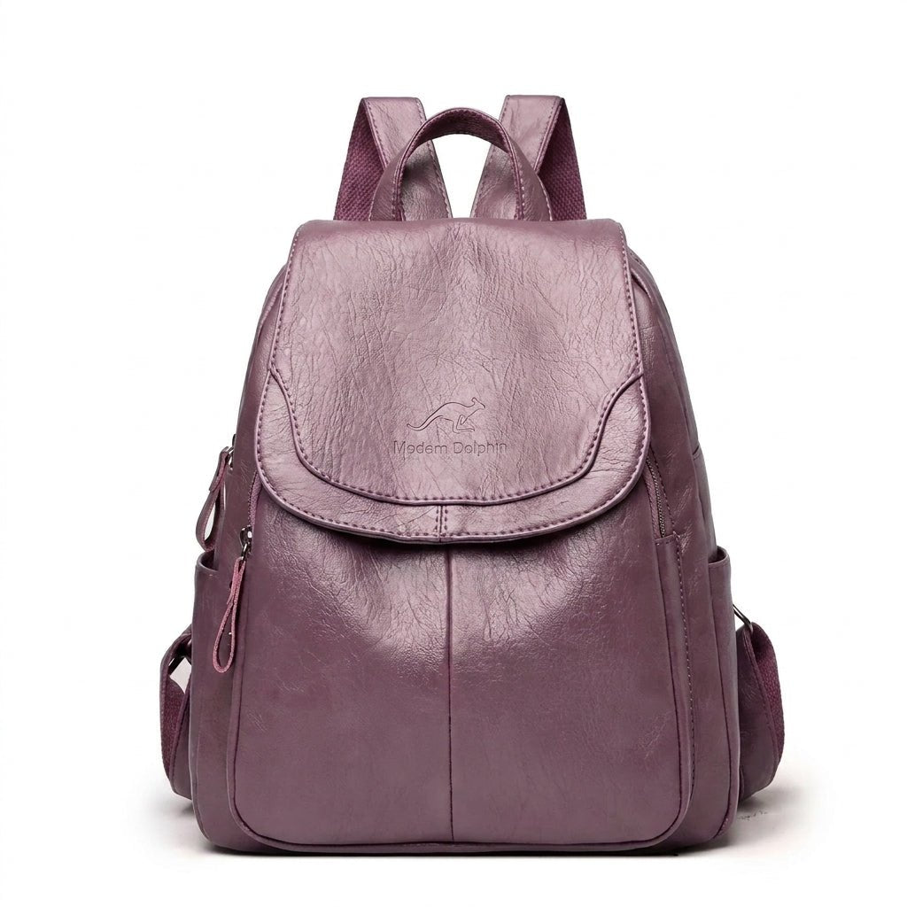 Women's Leather Backpack for Work – Structured Everyday Knapsack with Adjustable Straps - We are MFEO