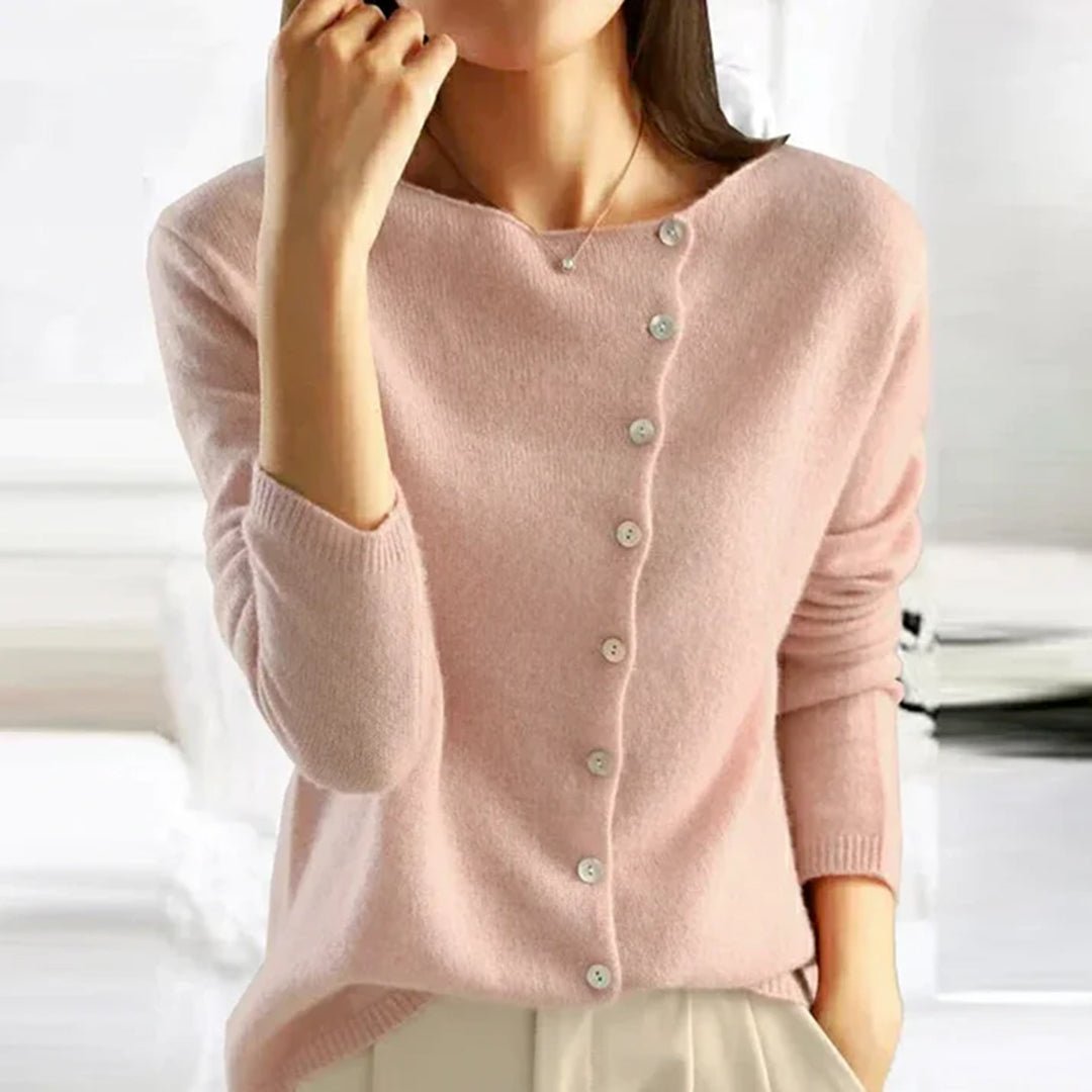Women's Lightweight Stretch Sweater with Buttons – Modern Fit - We are MFEO