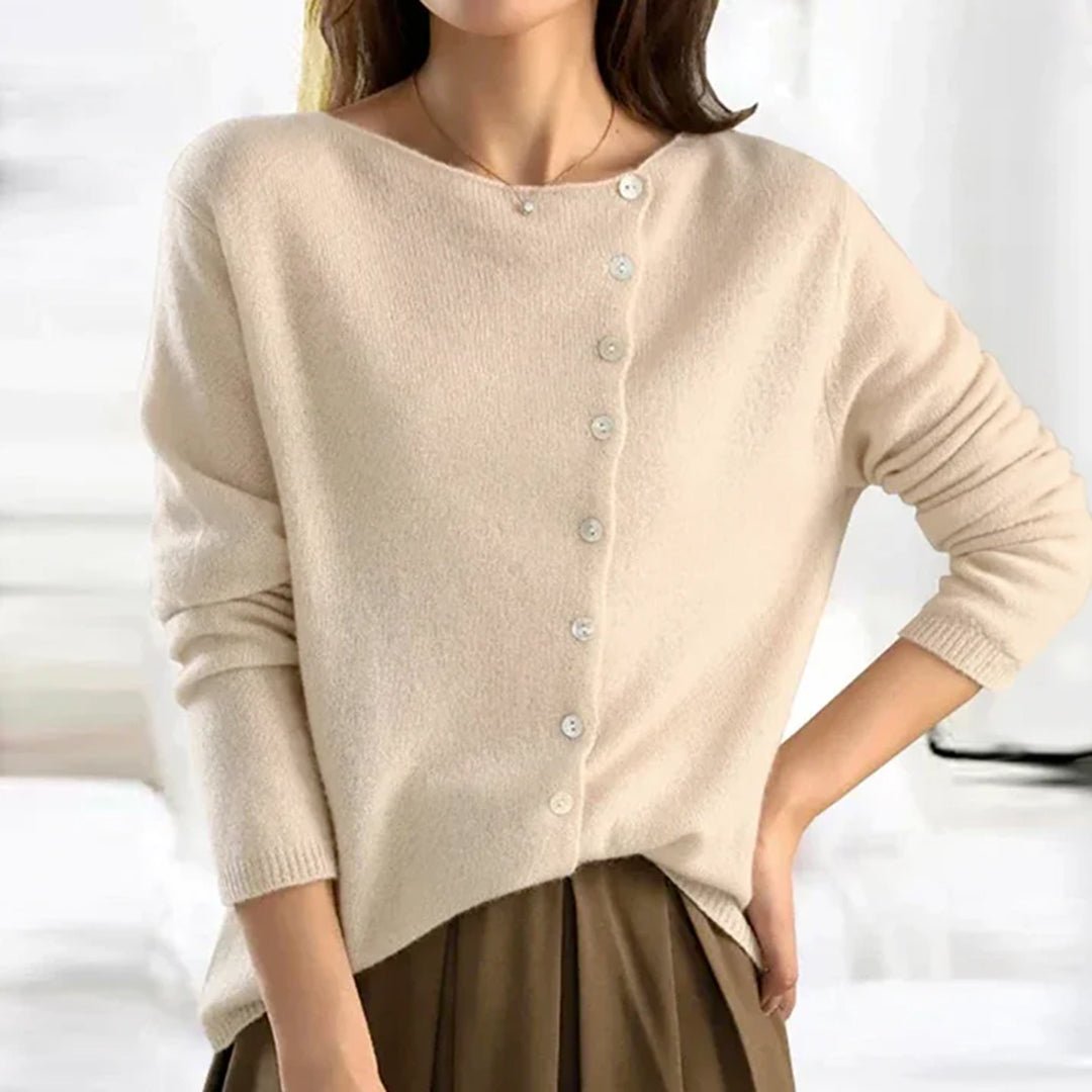 Women's Lightweight Stretch Sweater with Buttons – Modern Fit - We are MFEO