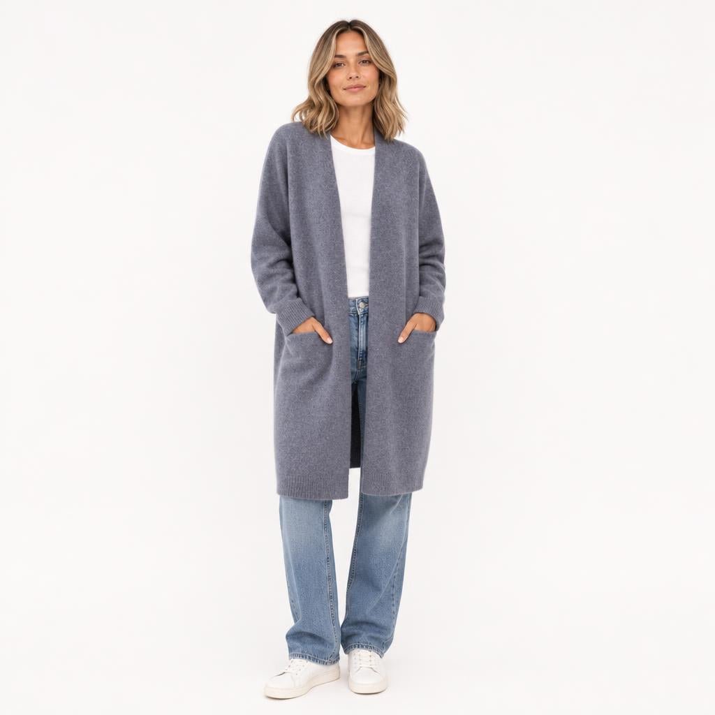 Women's Long Cardigan – Open Front with Pockets, Casual or Smart Casual Wear - We are MFEO