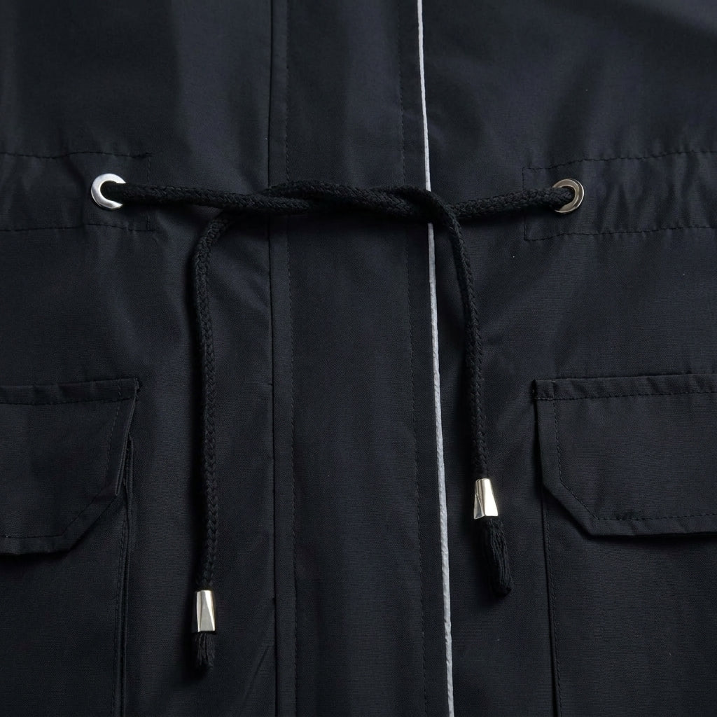 Women's Long Rain Jacket with Hood – Waterproof, Adjustable Waist - We are MFEO