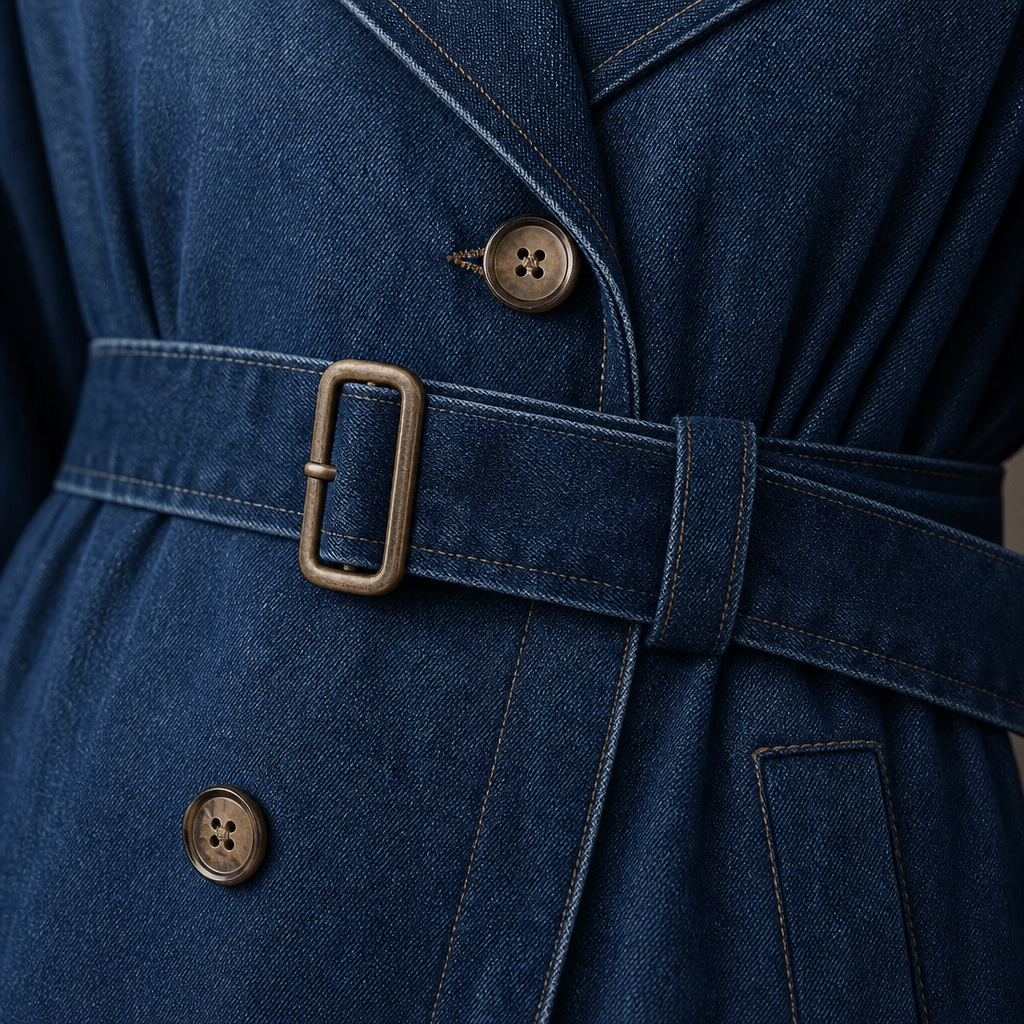 Women's Long Trench Coat with Tie Belt - We are MFEO