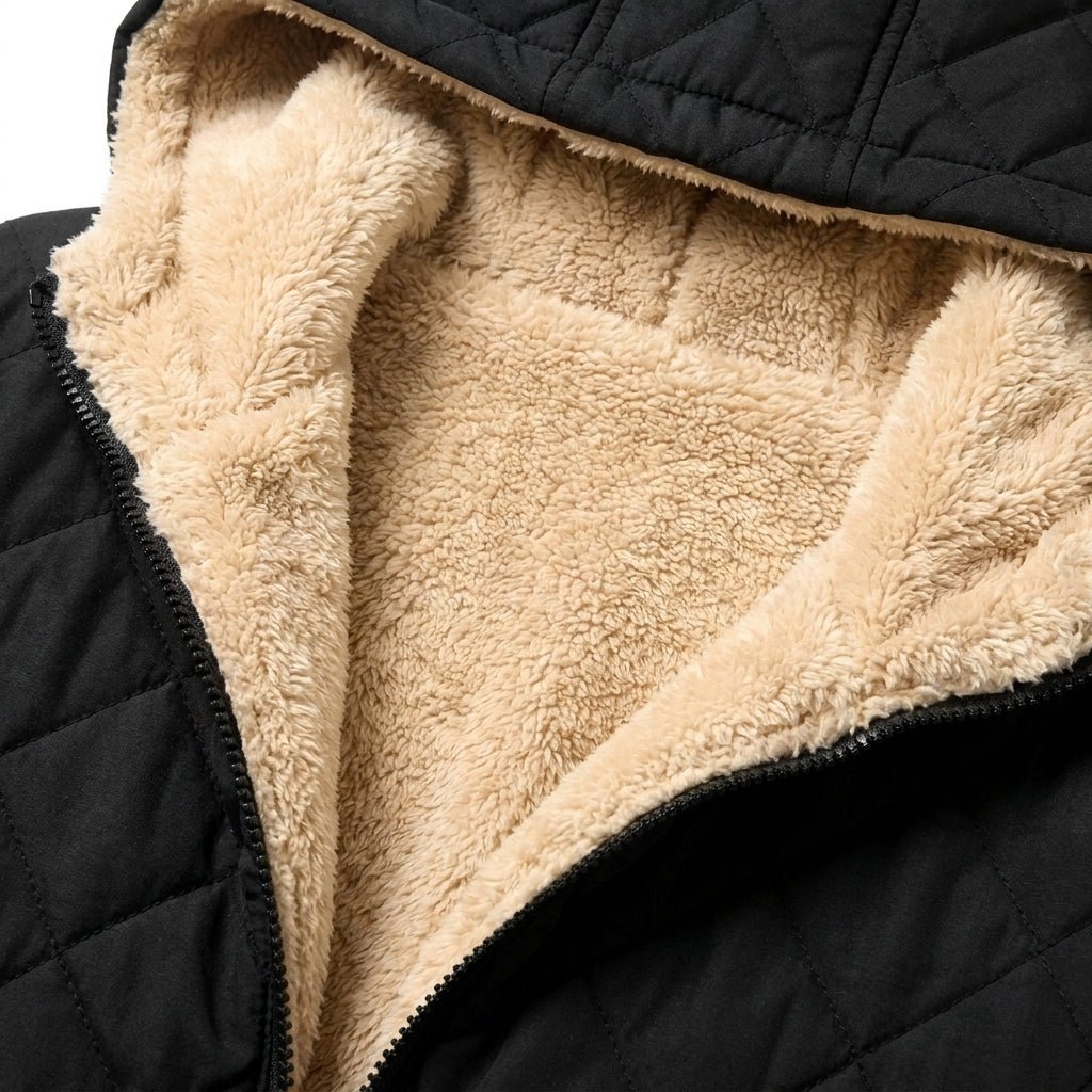 Women's Longline Quilted Coat – Hooded Black Puffer Jacket for Winter - We are MFEO
