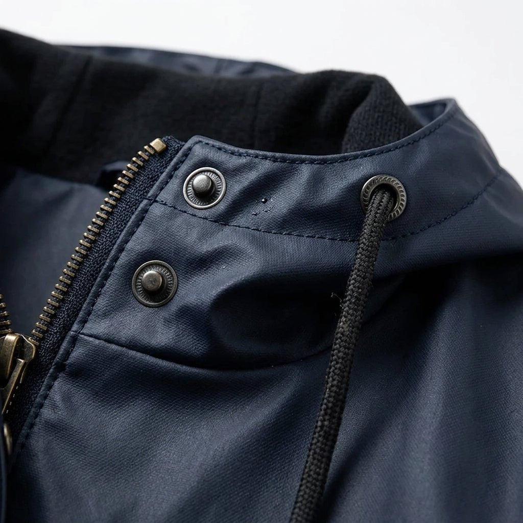 Women's Longline Rain Jacket – Waterproof with Drawstring Hood and Snap Button Closure - We are MFEO
