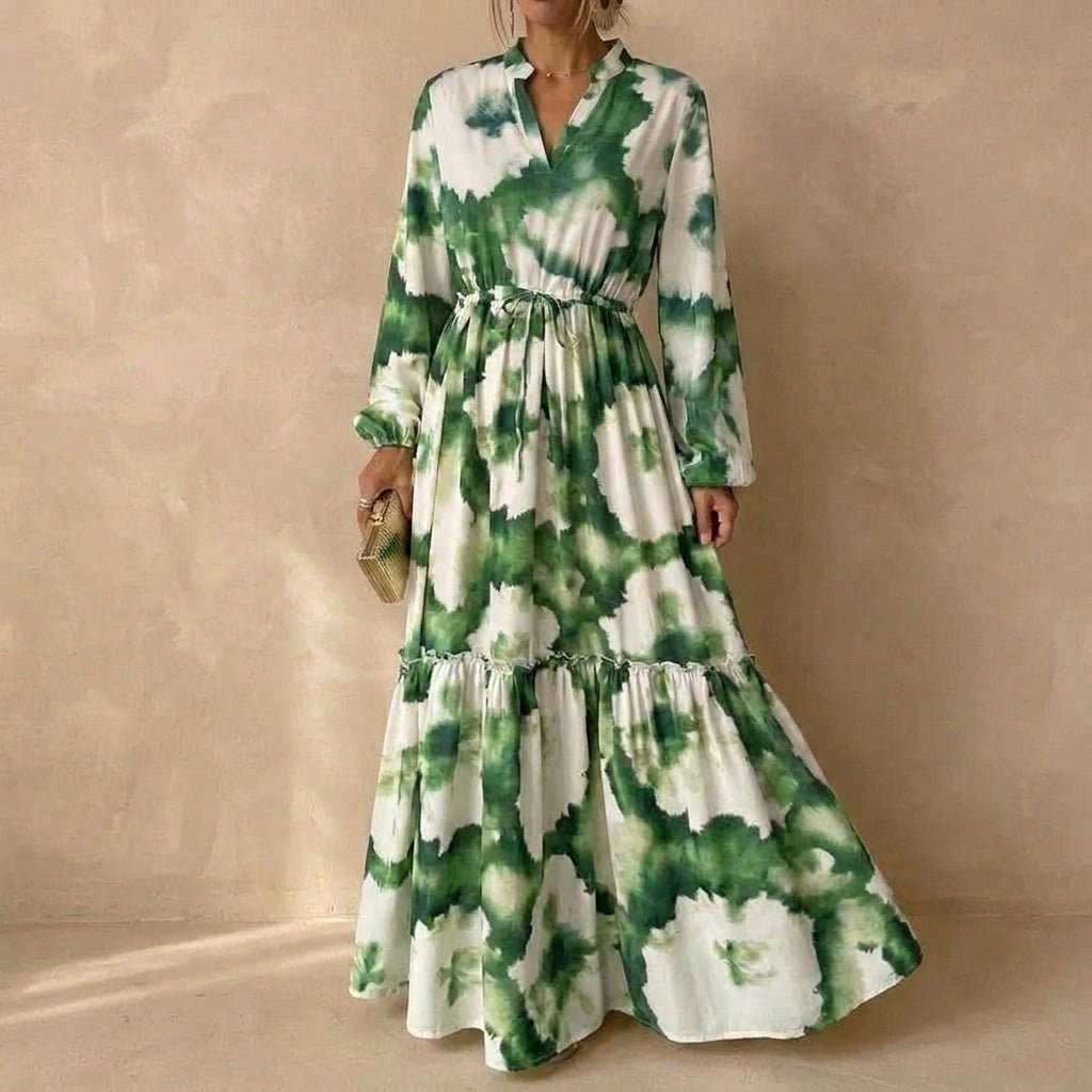 Women's Maxi Dress – Long Sleeve with Tie Waist - We are MFEO