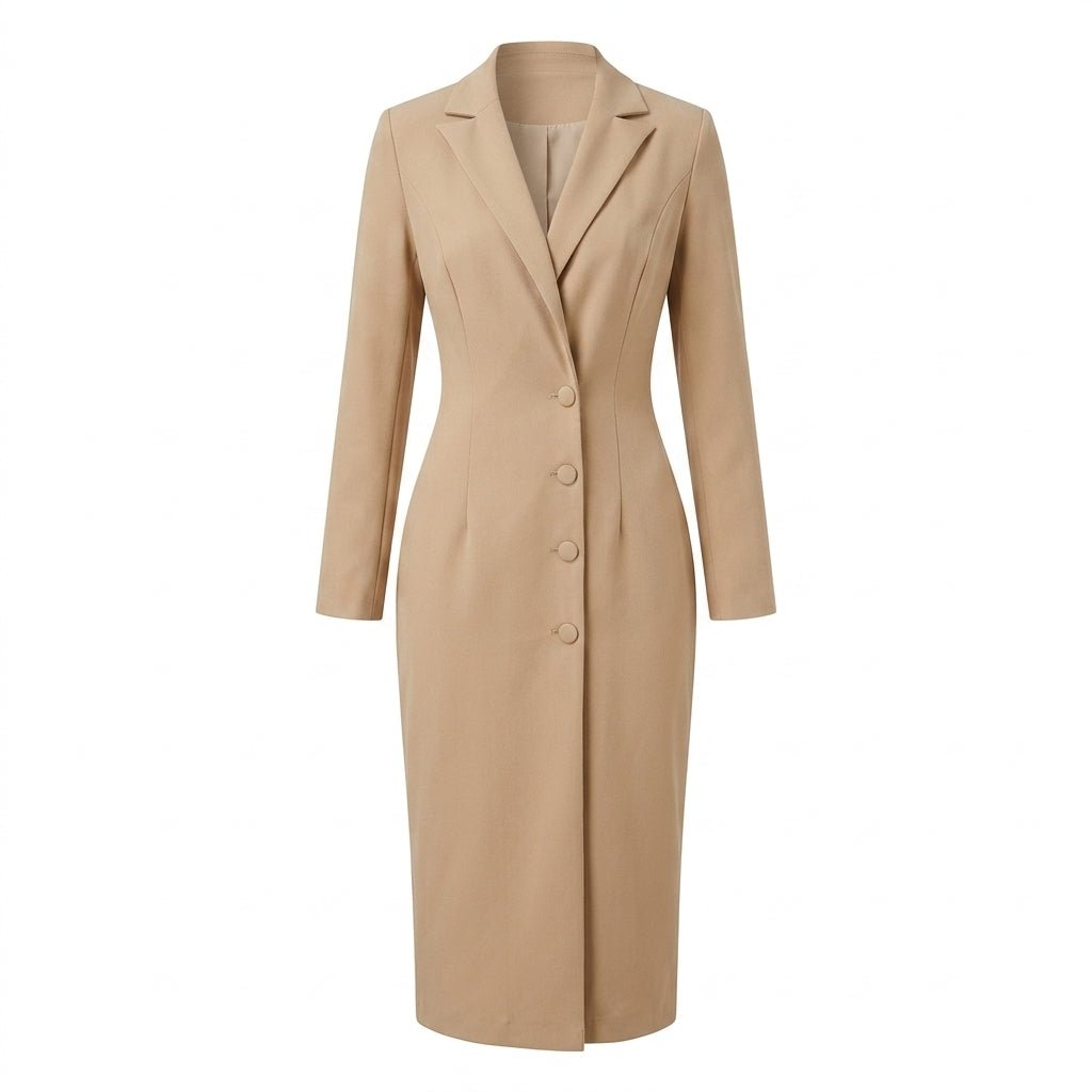 Women's Midi Blazer Dress – Double Breasted Tailored Style - We are MFEO