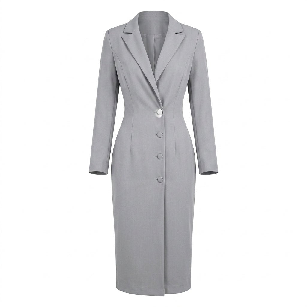 Women's Midi Blazer Dress – Double Breasted Tailored Style - We are MFEO