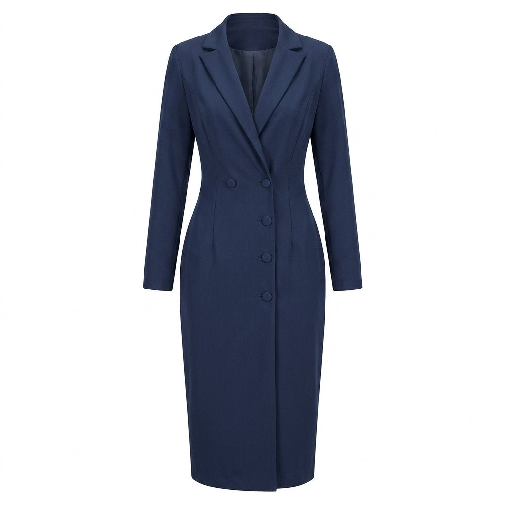 Women's Midi Blazer Dress – Double Breasted Tailored Style - We are MFEO