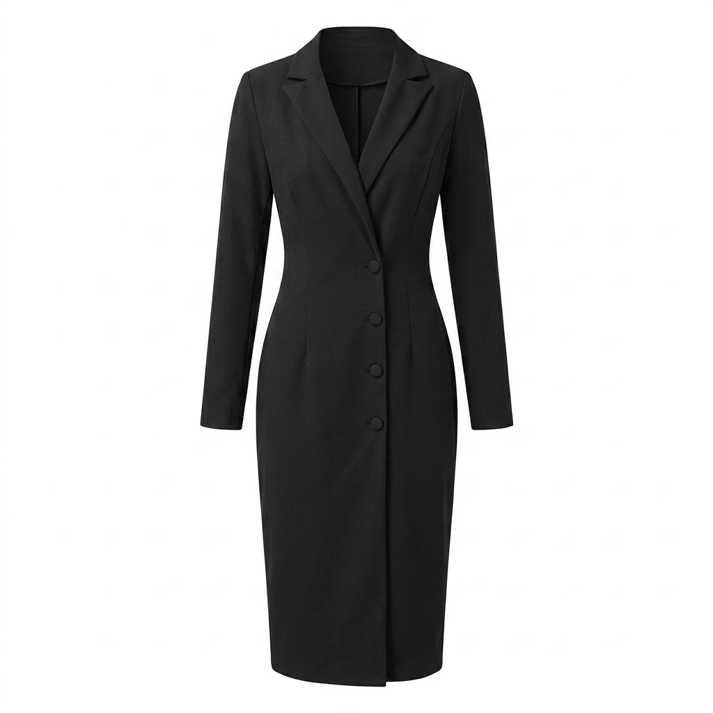 Women's Midi Blazer Dress – Double Breasted Tailored Style - We are MFEO