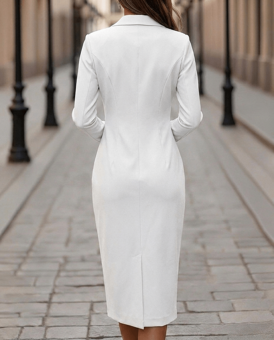 Women's Midi Blazer Dress – Double Breasted Tailored Style - We are MFEO