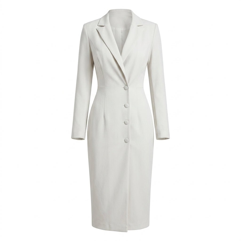 Women's Midi Blazer Dress – Double Breasted Tailored Style - We are MFEO