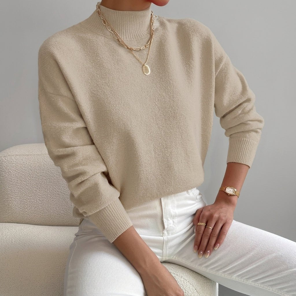Women's Mock Neck Sweater – Relaxed Fit, Perfect for Everyday Wear - We are MFEO