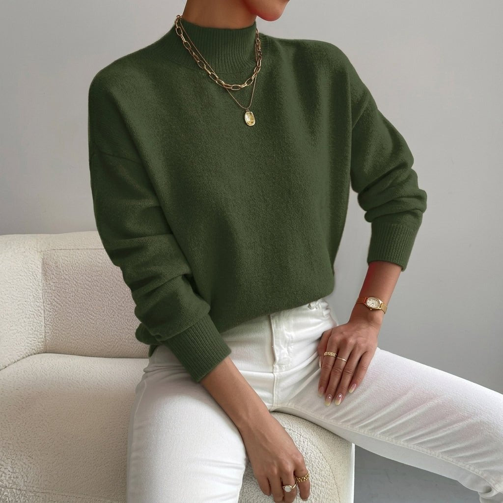 Women's Mock Neck Sweater – Relaxed Fit, Perfect for Everyday Wear - We are MFEO