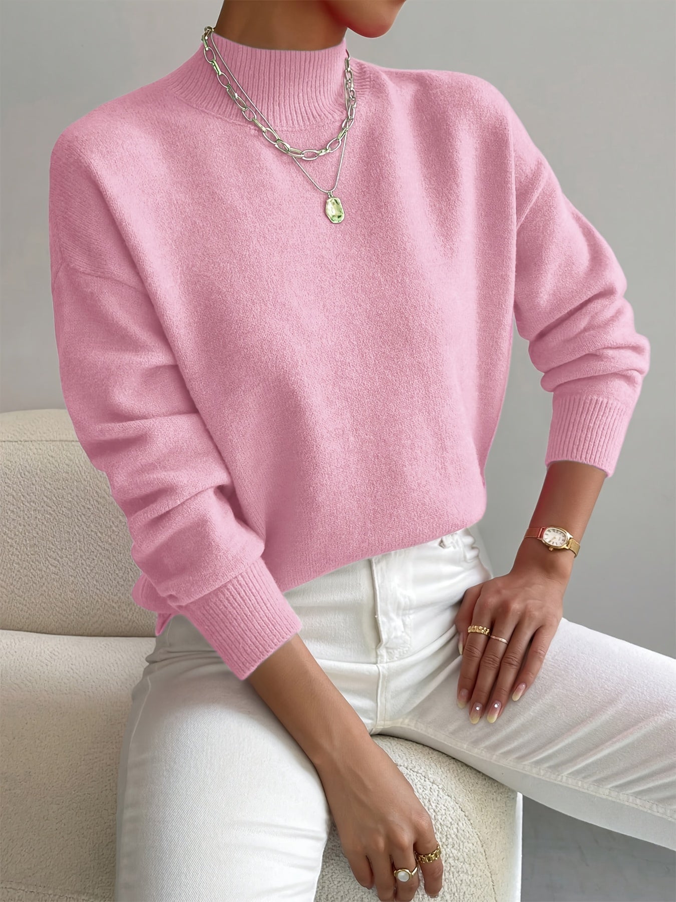 Women's Mock Neck Sweater – Relaxed Fit, Perfect for Everyday Wear - We are MFEO