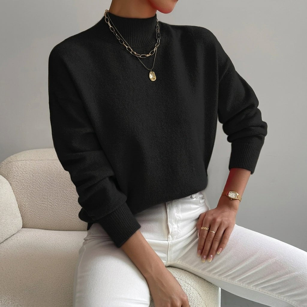 Women's Mock Neck Sweater – Relaxed Fit, Perfect for Everyday Wear - We are MFEO