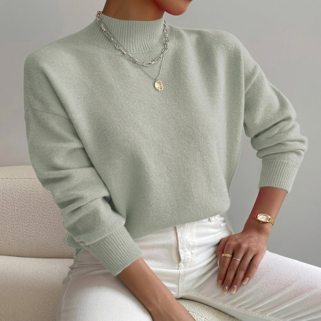 Women's Mock Neck Sweater – Relaxed Fit, Perfect for Everyday Wear - We are MFEO