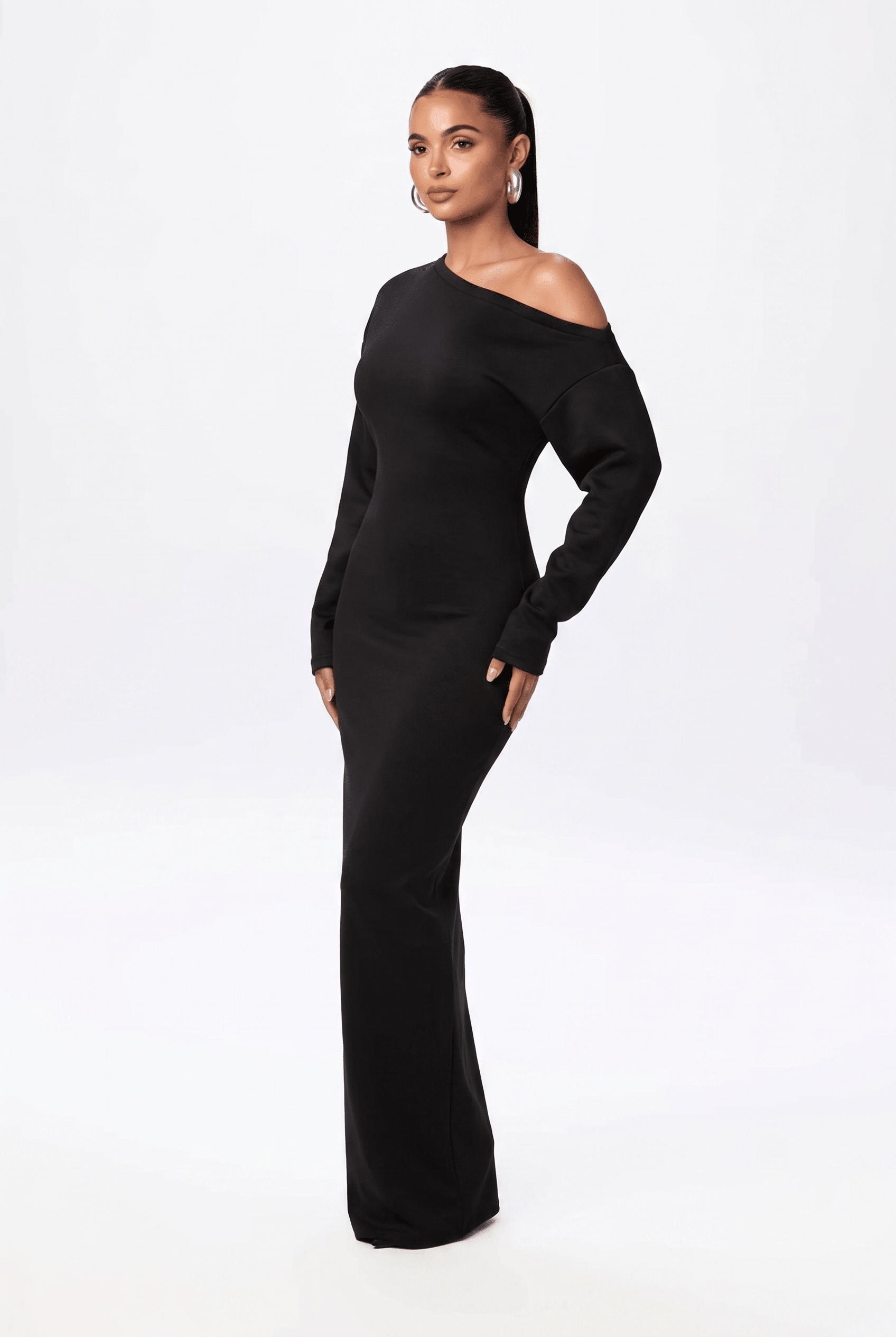 Women's Off Shoulder Maxi Dress – Long Sleeves - We are MFEO