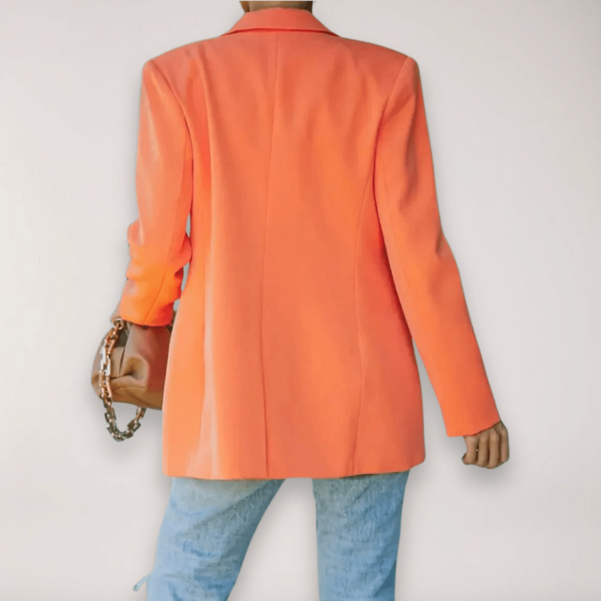 Women's Oversized Blazer – Single-Breasted Notched Lapel Jacket for Versatile Styling - We are MFEO