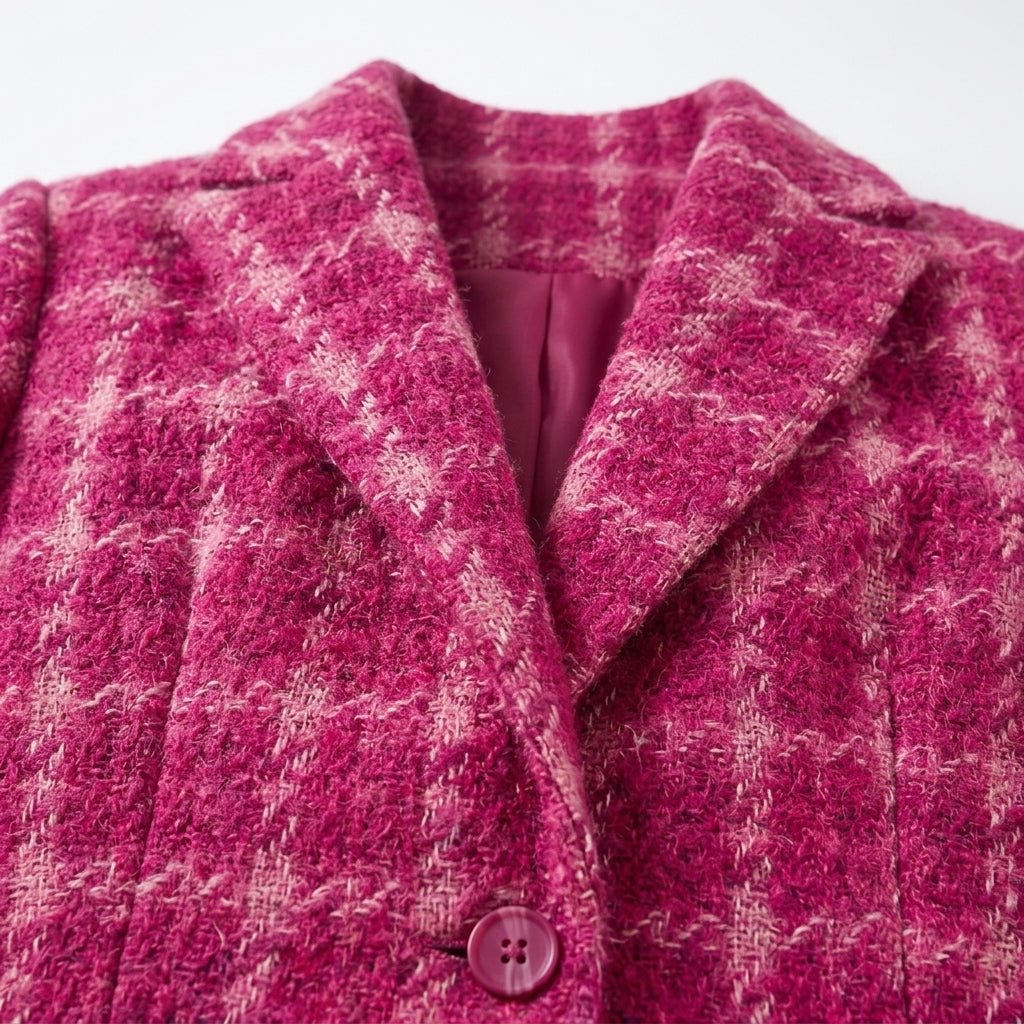 Women's Oversized Blazer – Tonal Textured Weave with Notched Lapels - We are MFEO