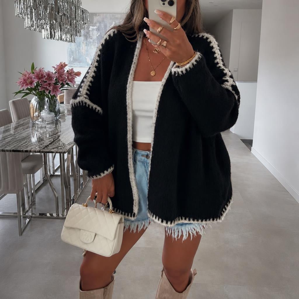 Women's Oversized Cardigan – Open Front Knit Layering Piece - We are MFEO