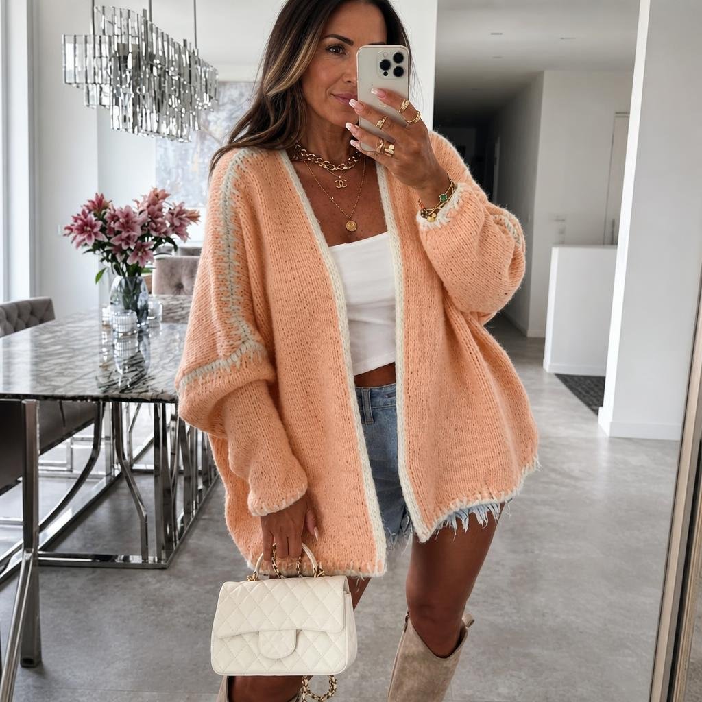 Women's Oversized Cardigan – Open Front Knit Layering Piece - We are MFEO