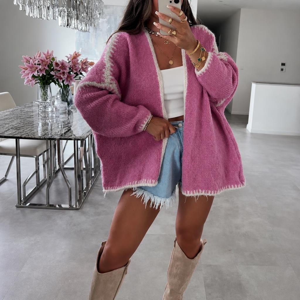 Women's Oversized Cardigan – Open Front Knit Layering Piece - We are MFEO