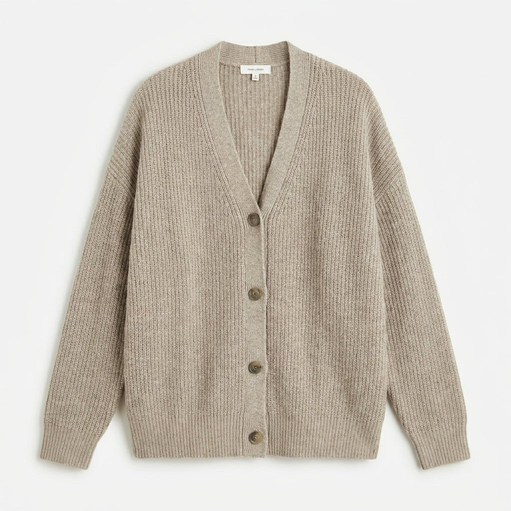 Women's Oversized Cardigan – Ribbed Knit with V-Neck and Button Closure for Cozy Layering - We are MFEO