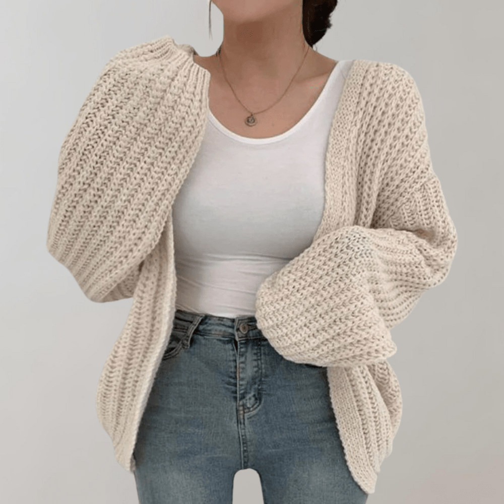 Women's Oversized Cropped Cardigan – Chunky Knit - We are MFEO