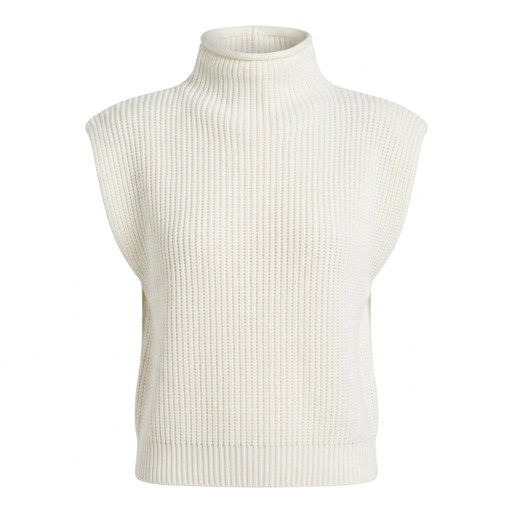 Women's Oversized Knitted Vest – High Neck - We are MFEO