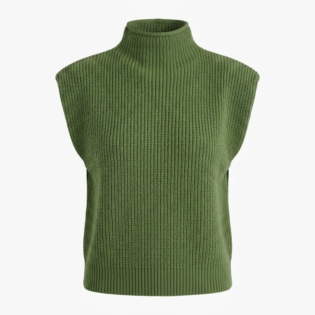 Women's Oversized Knitted Vest – High Neck - We are MFEO