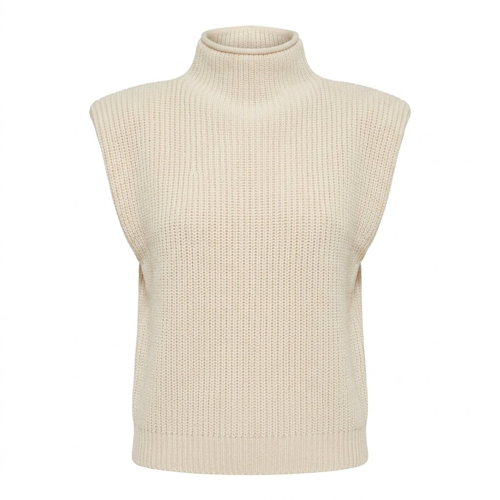 Women's Oversized Knitted Vest – High Neck - We are MFEO