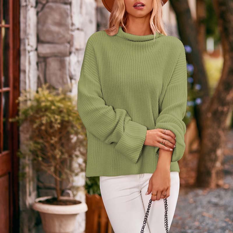 Women's Oversized Sweater – Knit with Mock Neck - We are MFEO