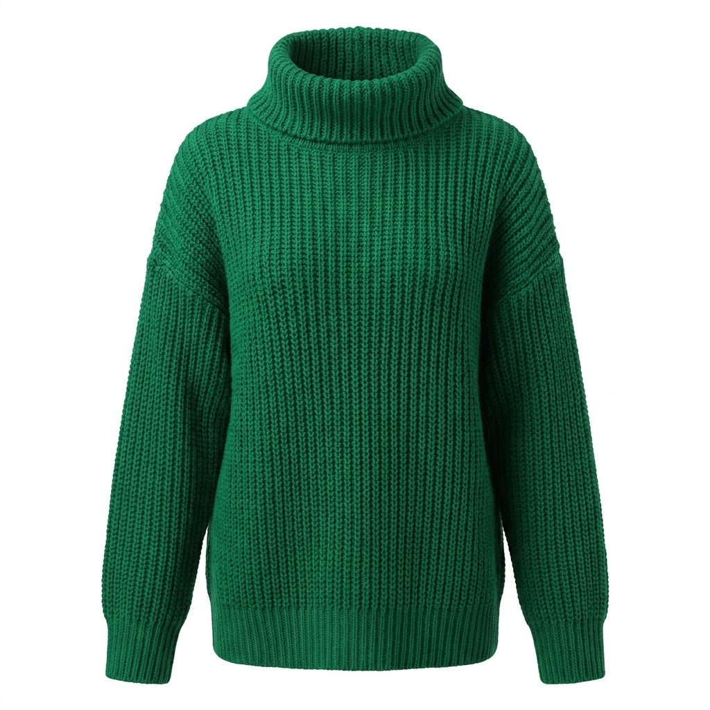 Women's Oversized Turtleneck Sweater – Relaxed Fit Knit - We are MFEO