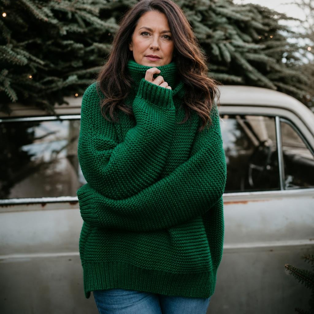 Women's Oversized Turtleneck Sweater – Relaxed Fit Knit - We are MFEO