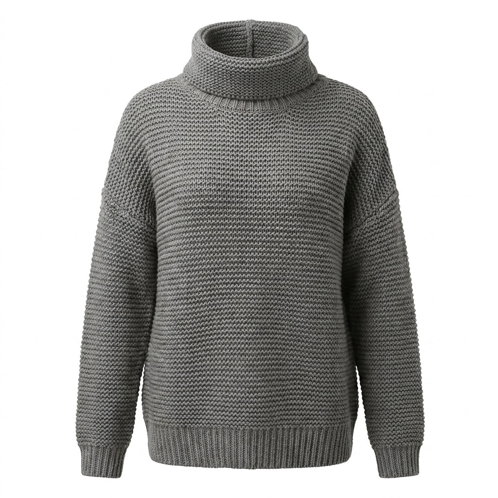 Women's Oversized Turtleneck Sweater – Relaxed Fit Knit - We are MFEO