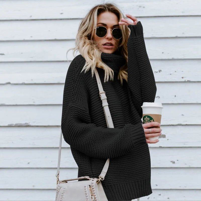 Women's Oversized Turtleneck Sweater – Relaxed Fit Knit - We are MFEO