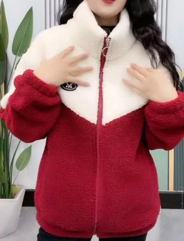 Women's Puffer Jacket for Winter – Oversized Plush Layer with Stand Collar and Full Zip - We are MFEO