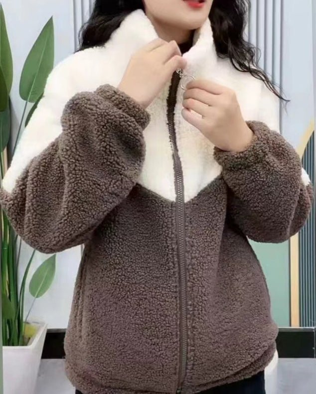 Women's Puffer Jacket for Winter – Oversized Plush Layer with Stand Collar and Full Zip - We are MFEO