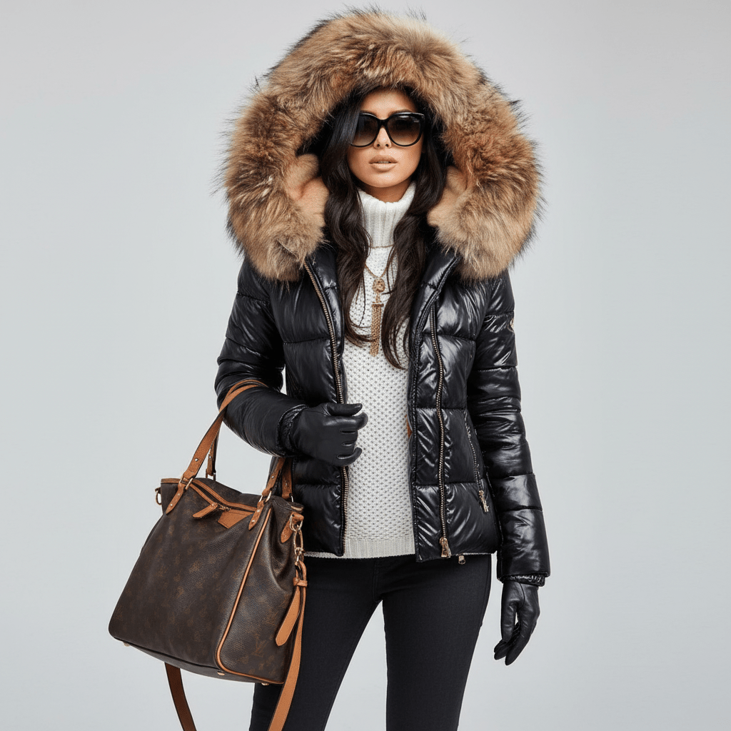 Women's Puffer Jacket for Winter – Quilted with Hood and Zip Pockets - We are MFEO