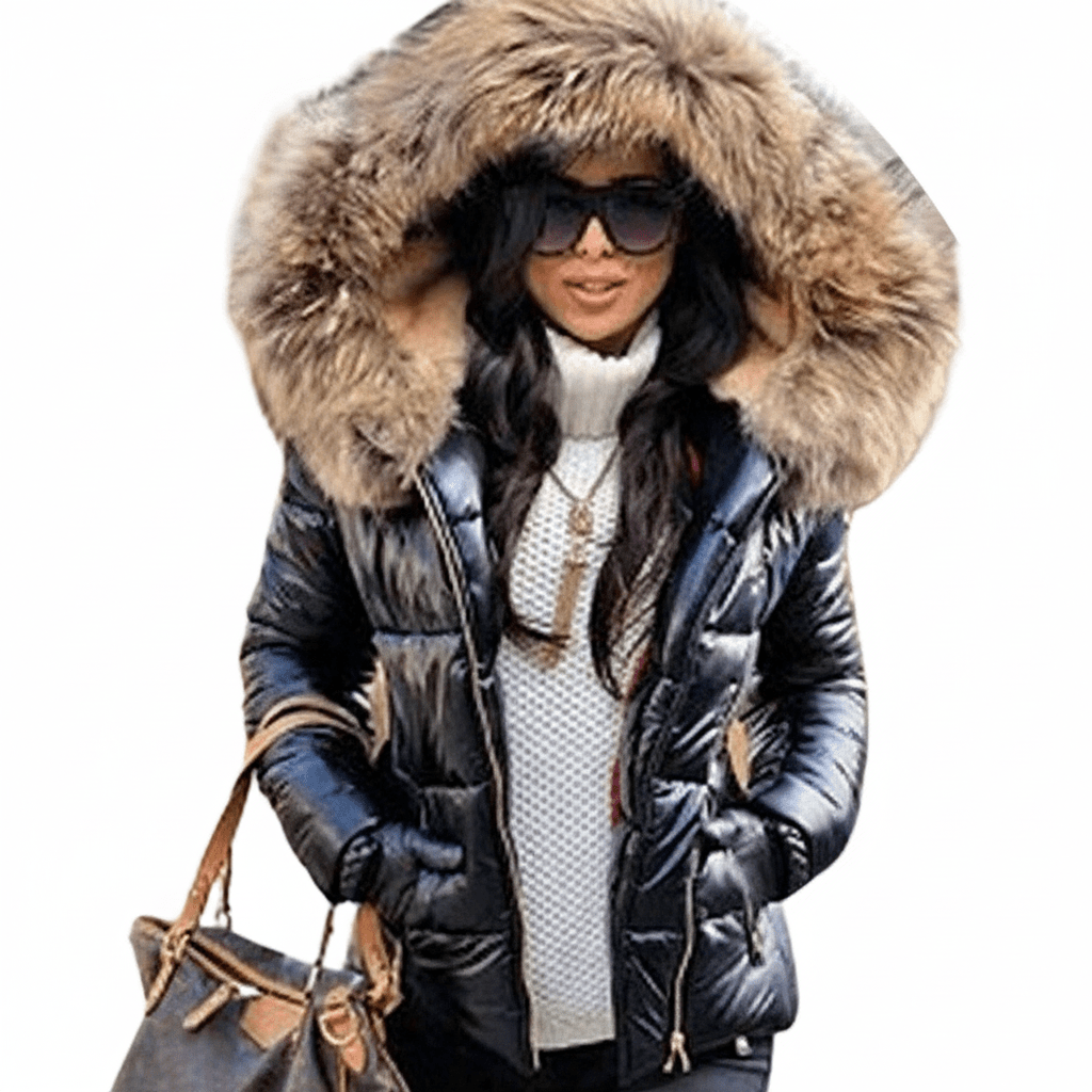Women's Puffer Jacket for Winter – Quilted with Hood and Zip Pockets - We are MFEO