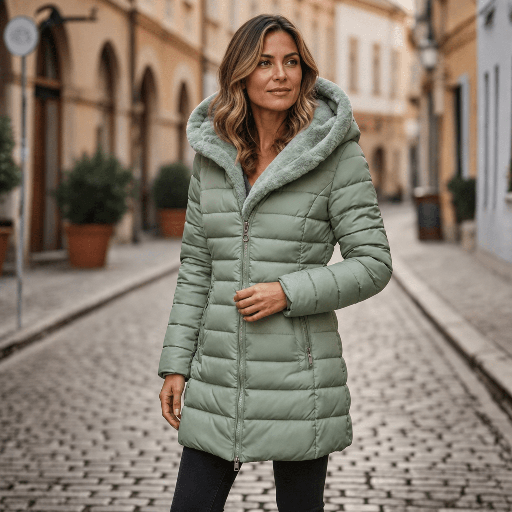 Women's Puffer Jacket – Long Hooded Quilted Winter Coat - We are MFEO