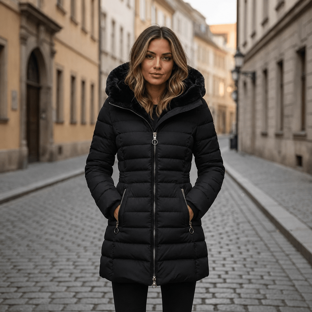 Women's Puffer Jacket – Long Hooded Quilted Winter Coat - We are MFEO